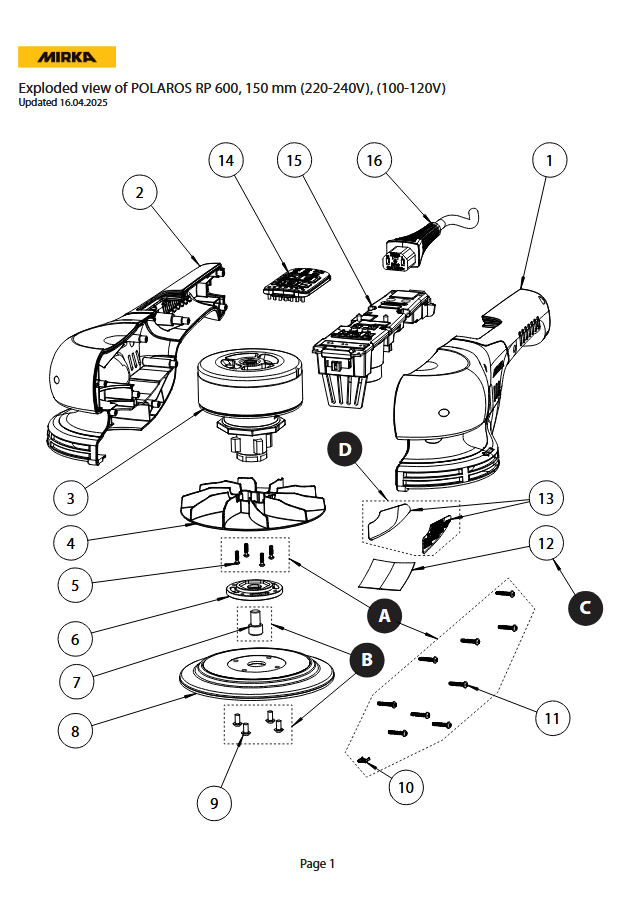 Mirka POLAROS RP 600 EU Ø 150 mm